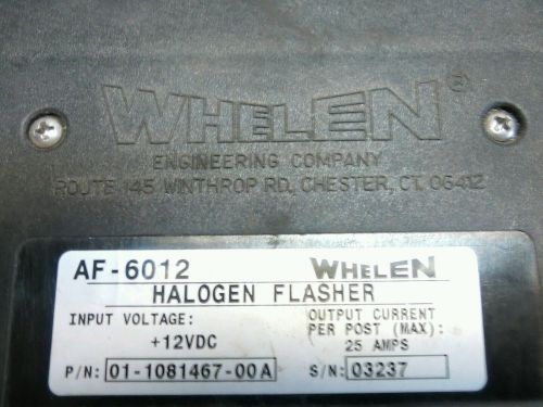 Whelen AF-6012Halogen  Flasher Control Unit 12VDC 25A