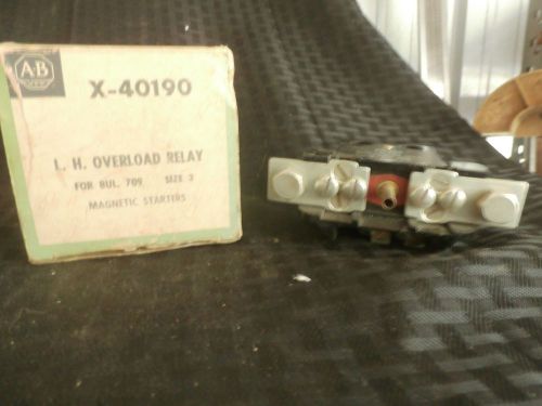 ALLEN BRADLEY X-40190 L.H. OVERLOAD RELAY