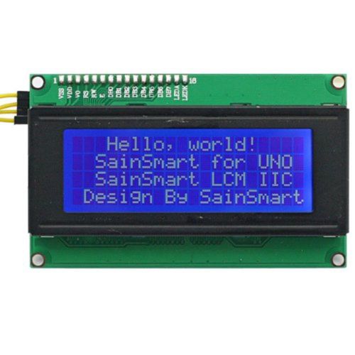 SainSmart LCD Module For Arduino 20 X 4 PCB Board White On Blue