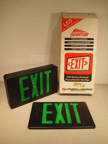 Lithonia green led emergency exit sign 120v w/ battery backup tested working for sale
