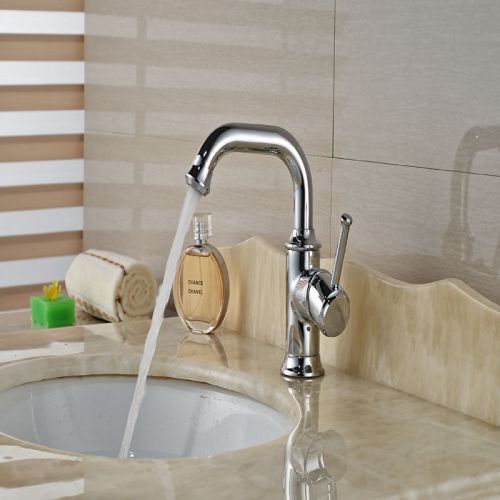 Modern Style Basin Faucet Sink Mixer Tap Chrome Cold&amp;Hot Water Tap Deck Mounted