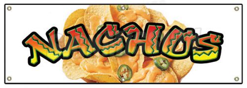 72&#034; NACHOS BANNER SIGN cheese chips cart stand signs Mexican food taco burrito