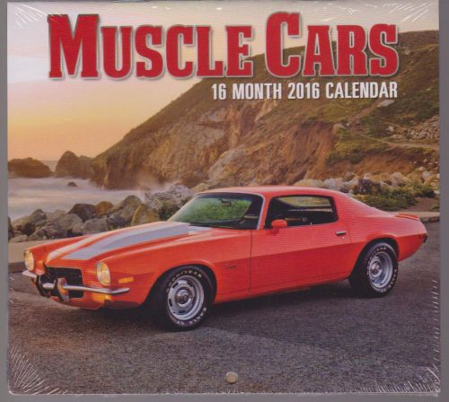Mini Wall 16 Month Muscle Cars Calendar New Sealed September 2015-December 2016