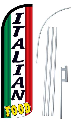Italian Food Extra Wide Windless Swooper Flag Jumbo Banner Pole /Spike