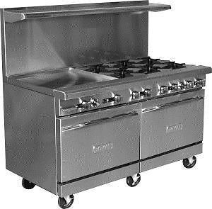 Royal rr-4g36-c 60&#034; gas range w/ 36&#034; griddle - 4 burners - convection oven new for sale