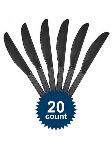 Black Plastic Knives Party Supplies