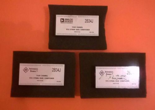 ANALOG DEVICES - 2B34J FOUR CHANNEL RTD/STRAIN GAGE CONDITIONERS LOT OF 3