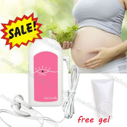 New Pocket Fetal Heart Rate Doppler,Listen Baby Heart Babysound A+gel