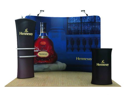 10&#039; tension fabric trade show portable exhibit pop up booth +graphic+travel case for sale