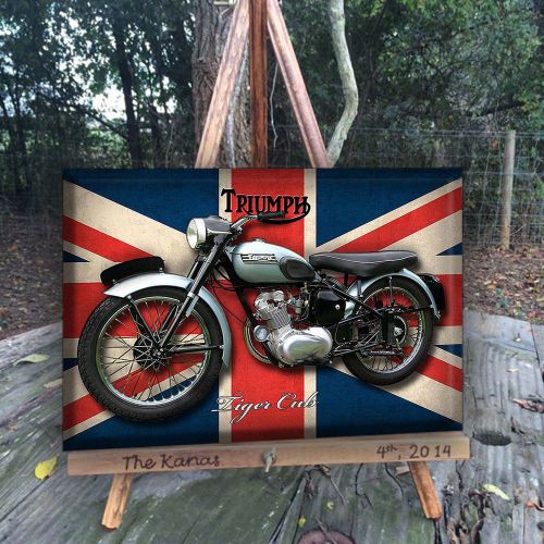 Antique style-vintage look Triumph Tiger. Diner,Gas Sign, Garage ,Mam Cave, Bar