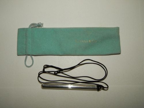 Vintage Authentic TIFFANY &amp; CO. Sterling Silver Ink Pen Cord Necklace in Pouch