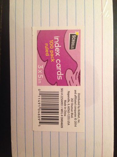 Schoolio Index Cards Ruled 3x5 -100 Cards White Pack Of 10