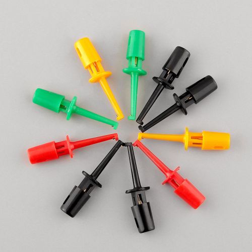 New multi-color 10 pcs mini test hook clip test probe testing smd grabber for sale
