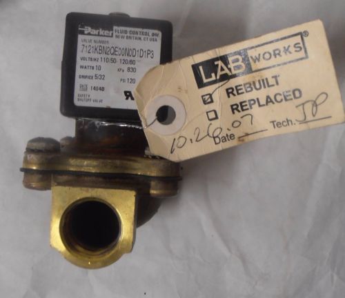 Parker valve 7121kbn2qe00n0d1d1p3 1/2&#034; nc rebuilt safety shutoff valve for sale