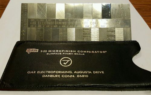 GAR S-22 MICROFINISH COMPARATOR SURFACE FINISH ROUGHNESS SCALE