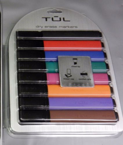 New Tul High Quality Dry Erase Markers 8 Pack Chisel Tip Comfortable  Free Ship