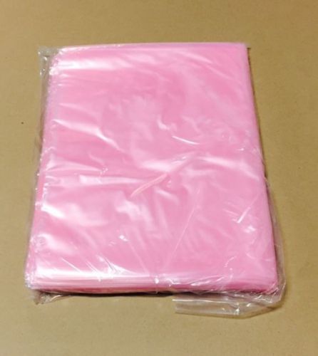 500 12x18 2Mil Anti Static Pink Poly Lay Flat Bags Open Top Hard Drives Baggies