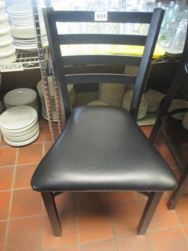 G &amp; A Commercial Seating Black Metal Frame, Ladder Back Padded Seat Chair