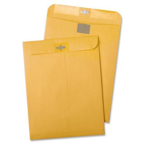 Quality Park - Postage Saving ClearClasp Brown Kraft Envelopes, 9 x 12, 100/Box