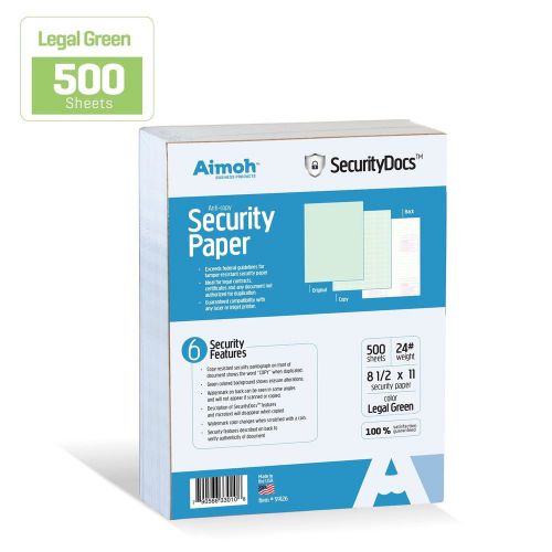 SecurityDocs Security Paper - 8.5 x 11 Inches 500 Sheet Supply Copy and Tampe...