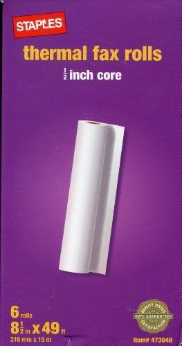 Thermal Fax Rolls 1/2-inch Core 49 ft High Sensitivity Paper for More