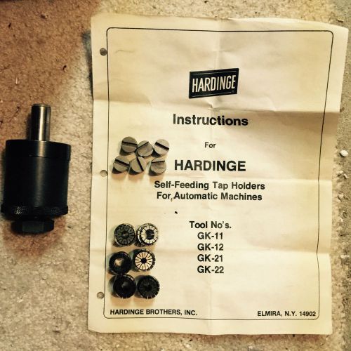 HARDINGE GK-21 Self-Feeding (Pafix) Tap Holders w/ 7pc COLLETS and Manual
