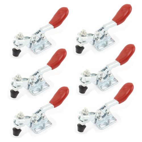 6Pcs GH-201 Quick Holding Red Horizontal Handle Toggle Clamp 27Kg 60 Lbs