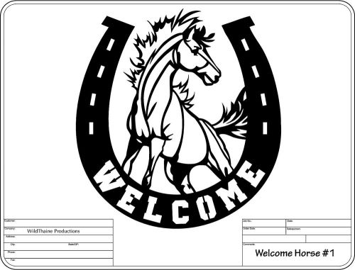 DXF File Welcome Horse Shoe CNC dxf format file for Plasma Laser Vector Dxf Cnc