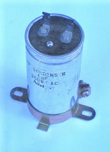 MOTOR START CAPACITOR, 5 Mf /250 VAC, with Clamp (QTY. 1 PC)