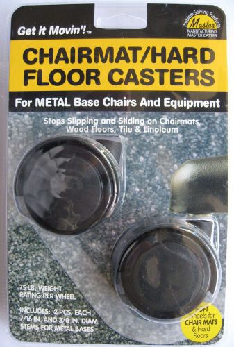 NEW SEALED 2 REPLACEMENT CHAIRMAT/HARD FLOOR CASTERS - METAL CHAIRS &amp; EQUIPMENT