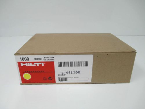 HILTI # 50352 .27 CAL SHORT  CAL 6.8/11 MM YELLOW CASE OF 1,000 NEW IN PACKAGE