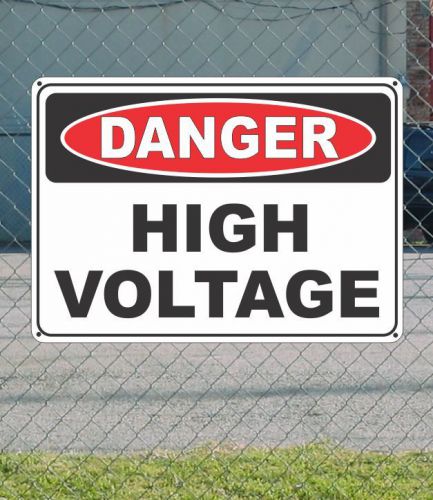 Danger high voltage - osha safety sign 10&#034; x 14&#034; for sale