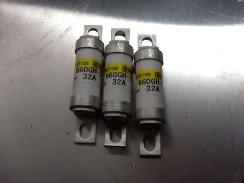 3 Hinode 660GH-32UL Fuses 32A 660V NEW fast acting (3 Pack)