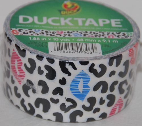 Duck Tape Black White Blue Red Lips Print 10 yd x 1.88 in NEW Duct