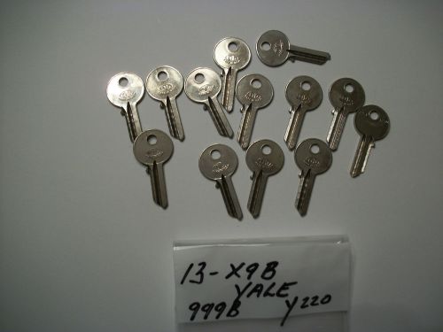 Locksmith LOT of 13, Key Blanks for YALE, X9B, 999B, Y220, Uncut