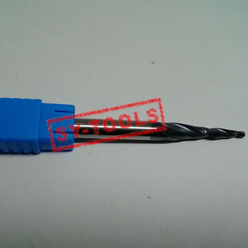 Dia 1/4&#034; &amp; tip R=0.5mm Carbide taper Ball nose end mills HRC55 TiAlN coating