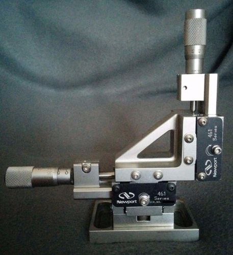 NEWPORT 461-XYZ-M Linear Stage, .5 in., w/1 SM-13 / 2 Starrett Micrometers
