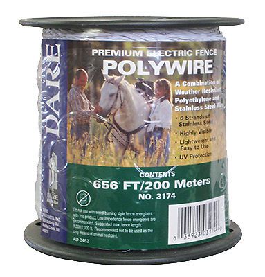 DARE PRODUCTS INC Electric Fence Wire, White, 656-Ft.