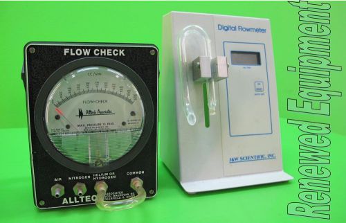 Alltech 7080 Flow Check Meter &amp; J&amp;W Scientific 650 Digital Flowmeter LOT of 2