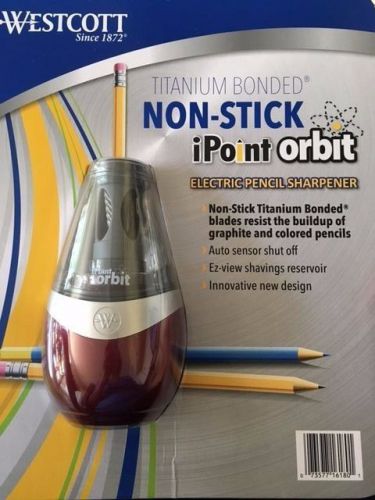 Westcott titanium bonded non-stick ipoint orbit electric pencil sharpener *new* for sale