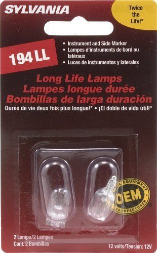 SYLVANIA 194 Long Life Miniature Bulb, (Pack of 2)