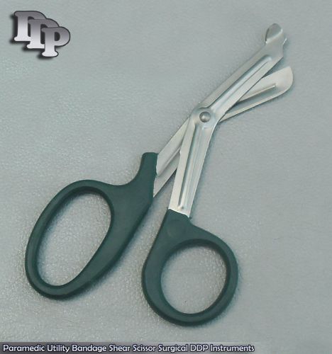 Paramedic Utility Bandage Shear Scissor7.25&#034; Dark Green Handle DDP Instruments