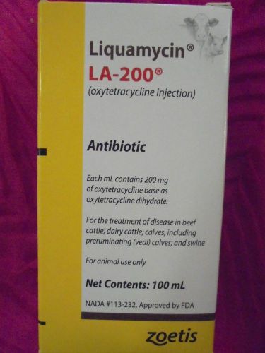 Liquamycin LA-200 Antibiotic Zoetis 100 ml for treatment of disease in CATTLE