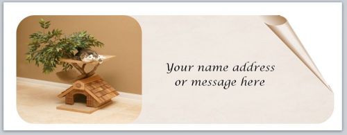 30 Personalized Return Address Labels Cat House Buy 3 get 1 free (bo825)
