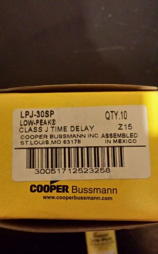 New IN BOX  Lot(10) Bussmann  LPJ-30SP 30 Amp Fuses Low-Peak Class J 600V NEW