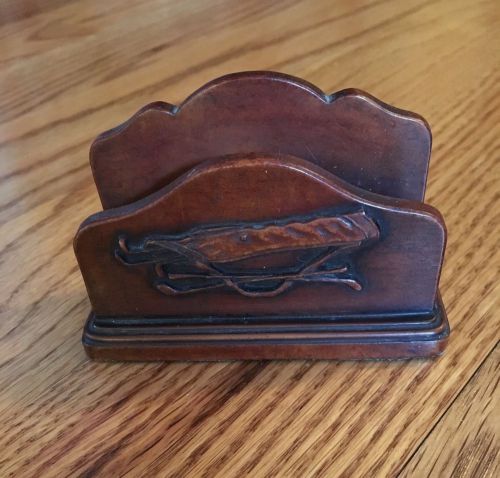 CLASSIC GOLF BUSINESS CARD HOLDER DESK DECORATION - RESIN WOOD-LOOKING