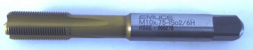 EMUGE Metric Tap M10x0.75 STRAIGHT FLUTE HSSCO5% M35 HSSE TiN Coated