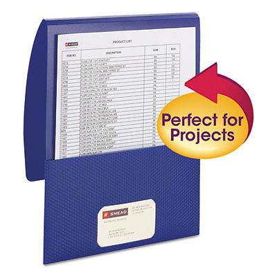 Organized Up Poly Stackit Folder, Letter, 1&#034; Capacity, Dark Blue, 5/Pack