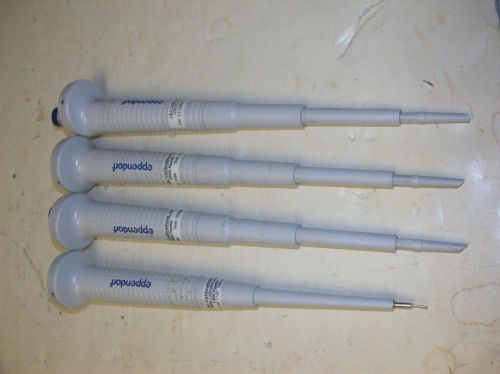 Lot of 4 Eppendorf 50ul 10ul Fixed volume single channel pipette Free S&amp;H