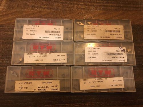 BRAND NEW Lot of 60 RTW Carbide Inserts VPGT 221F